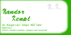 nandor kempl business card